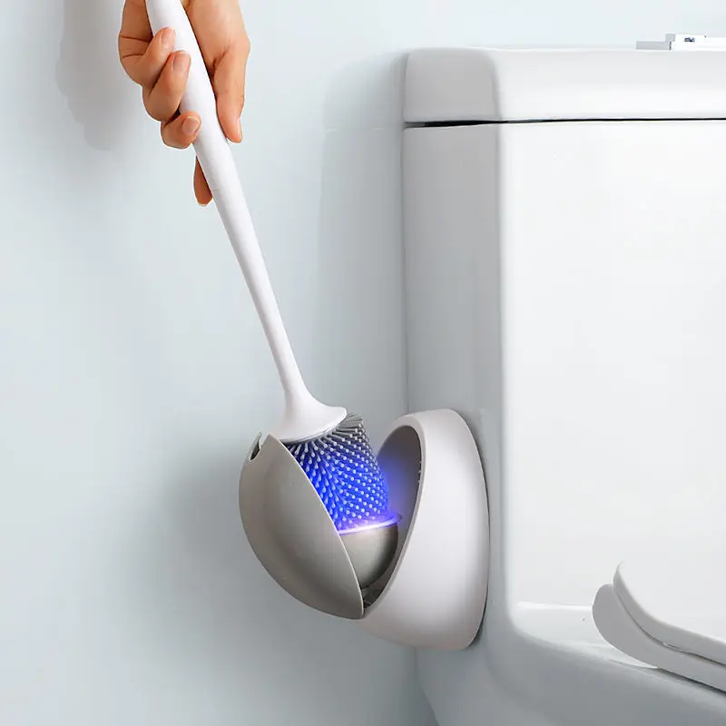 

Wall Hanging Toilet Brush WC Accessories Durable Household No Dead Corners Toilet Cleaning Brush Silicone Bathroom Accessories