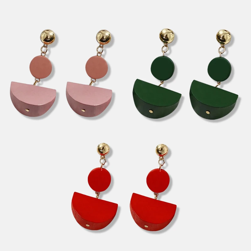 Новые деревянные серьги ретро женские Серьги Подвески Серебряные Оригинальные