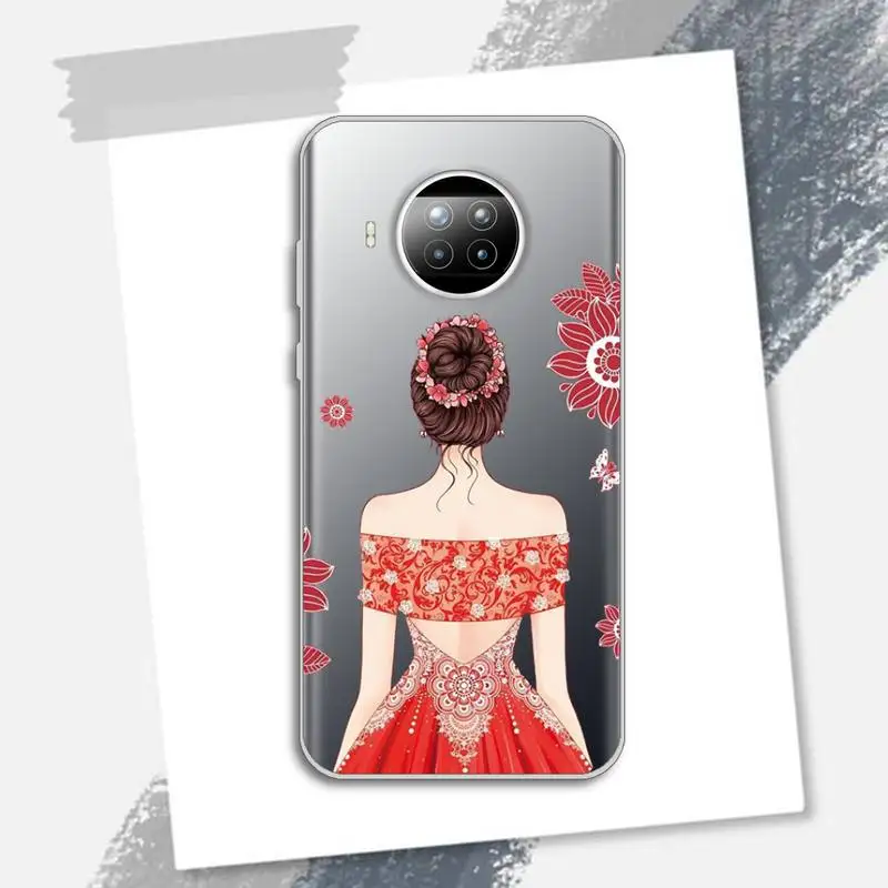 

Dress wedding girl Phone Case Transparent for xiaomi redmi note 8 9 9s 11 10t lite pro