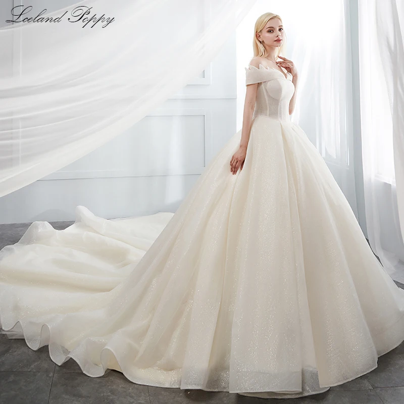 Роскошное блестящее свадебное платье из органзы бальное без рукавов с открытыми