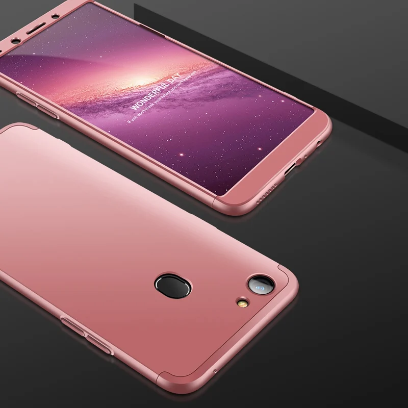 Rose Gold UPaitou полный чехол s для OPPO F5 чехол Роскошный 3 в 1 жесткий чехол для OPPO F5/A73 задняя крышка для телефона - Цвет: Rose Gold