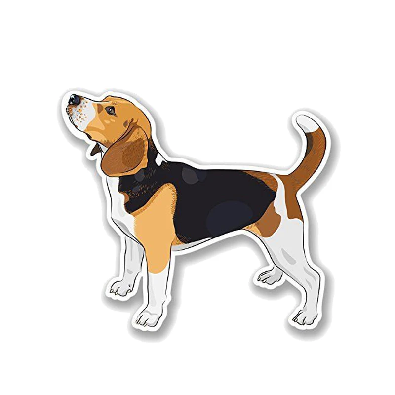 Hot Sell Cartoon Beagle Dog Car Sticker Vinyl Auto Accessories Car Window  Decal PVC 14cm*12cm