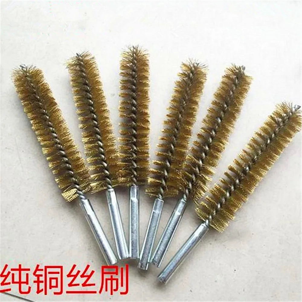 

2 Pcs 20mm 25mm 30mm 35mm Brush Dia Copper Wire Pipe Tube Cleaning Chimney Brushs Industrial brush pure copper