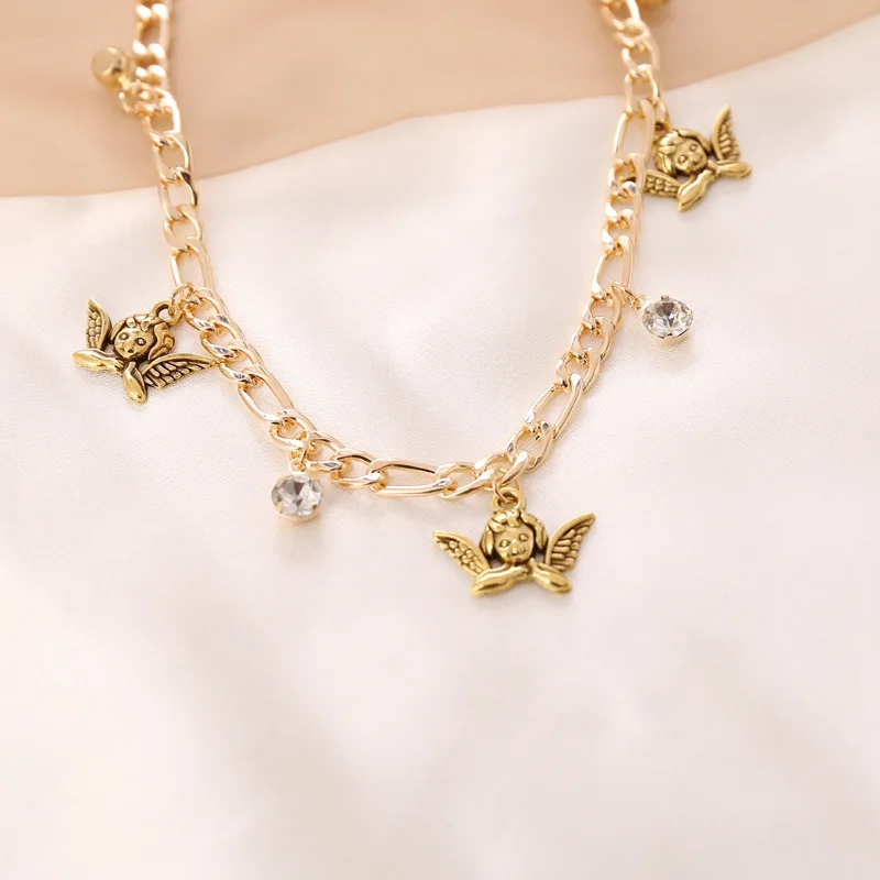 1 шт. классические женские ожерелья Ангел с украшением в виде кристаллов кулон
