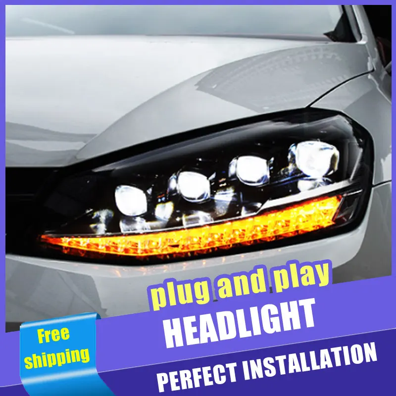 Из 2 предметов автомобиля Стиль светодиодный фары для VW Гольф 7 2013-2017 налобный