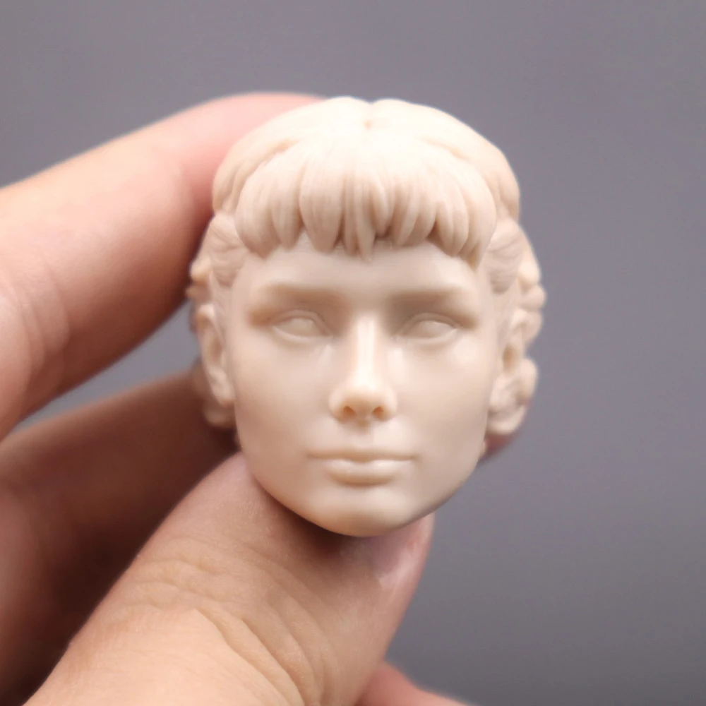 

1/6th In Memory Of Audrey Hepburn Roman The Holiday White Unpainted Head Sculpture For 12inch Body Doll Accessories