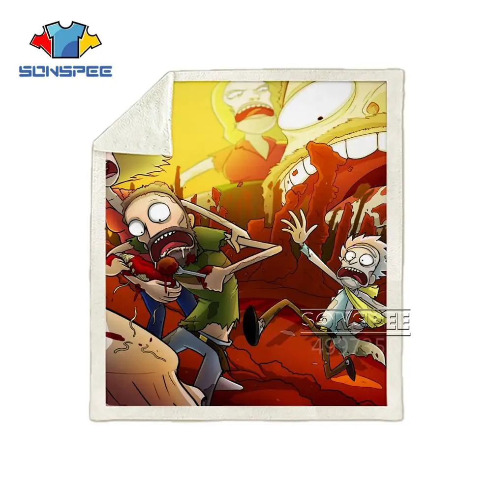 SONSPEE Рик Морти Косплей Аниме Харадзюку для детей и взрослых 3d принт одеяло теплое