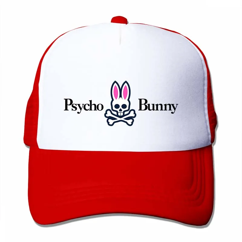 Psycho Bunny бейсбольная кепка для мужчин и женщин, Кепка-Дальнобойщик, модная Регулируемая Кепка - Цвет: 4-Red