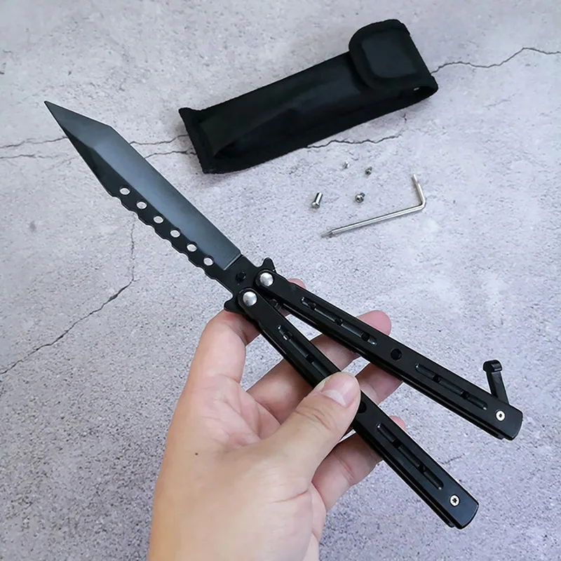 Нож-бабочка тренировочный складной нож нержавеющая сталь игра игрушка без