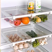kitchen refrigerator transparent organizer bin storage box compartment drawer fridge egg vegetable storage bin containers rack