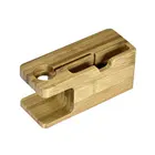 Настольная подставка 2 в 1 из натурального бамбукового дерева, для iPad, планшетов, держатель док-станции, зарядное устройство для iPhone, зарядная док-станция для Apple Watch