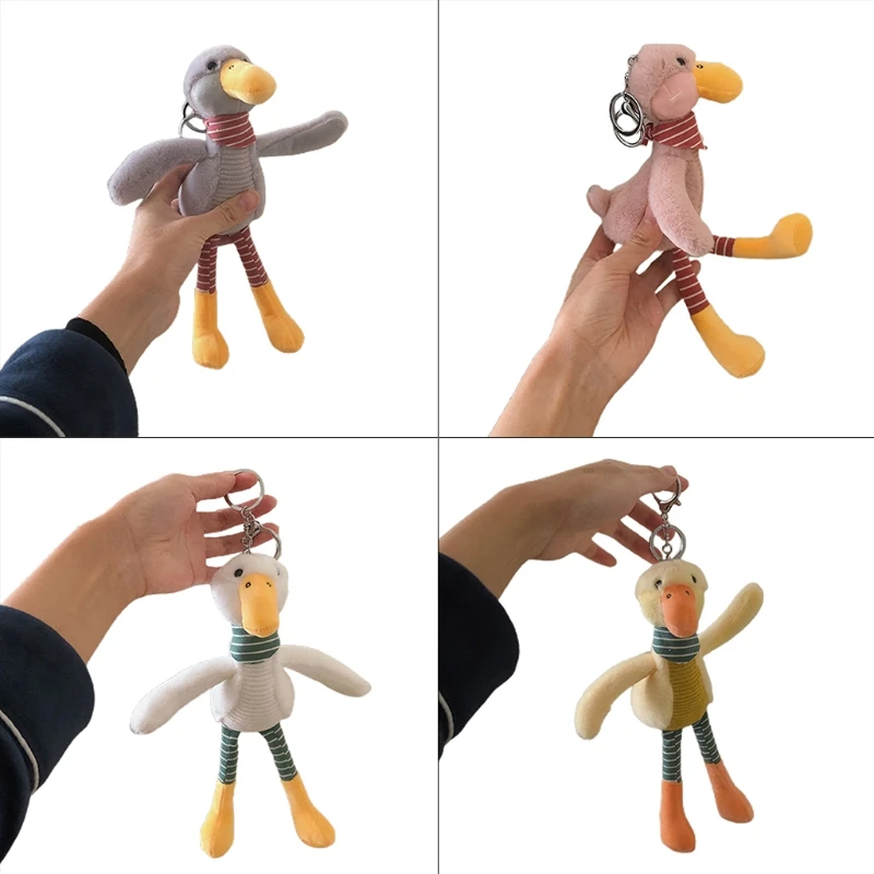 

1Pc Cartoon Duck Car Keychain Cute Plush Animal Keychains for Backpacks Lovely Soft Stuffed Doll Women Bags Pendant