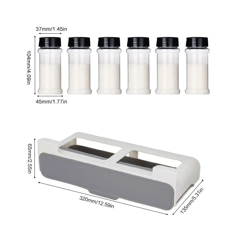 kitchen spice organizer storage box with compartments self adhesive wall mounted drawer spice rack with jars wall shelf cabinet free global shipping