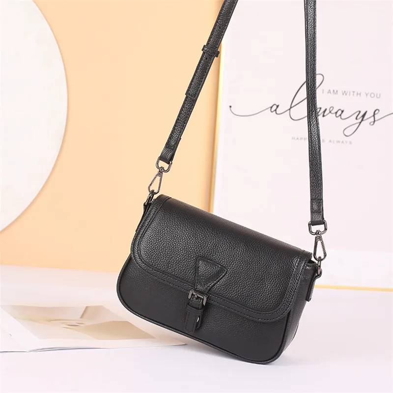 

Two Straps Genuine Real Leather Handbags Women Luxury Designer Fashion Shoulder Messenger Bag Ladies Cow Leather Crossbody Bags