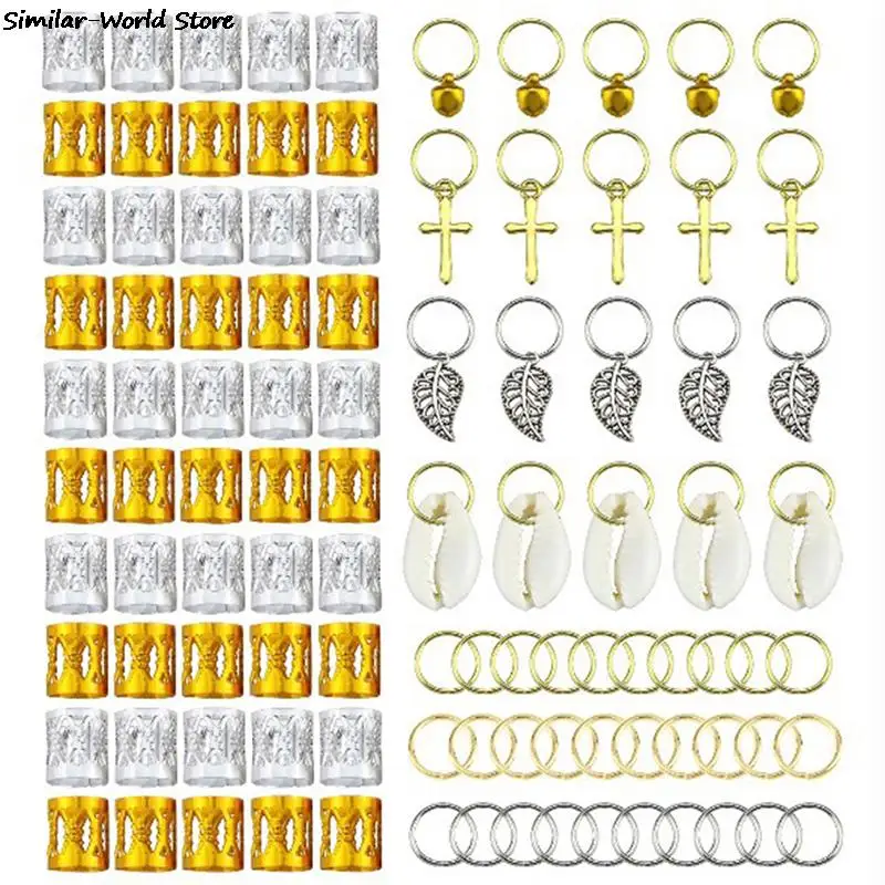 80/90/100 шт. металлические африканские Кольца для волос |