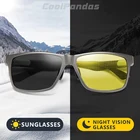 Солнцезащитные очки Мужские фотохромные, квадратные Поляризационные солнечные очки из алюминиево-магниевого сплава для вождения