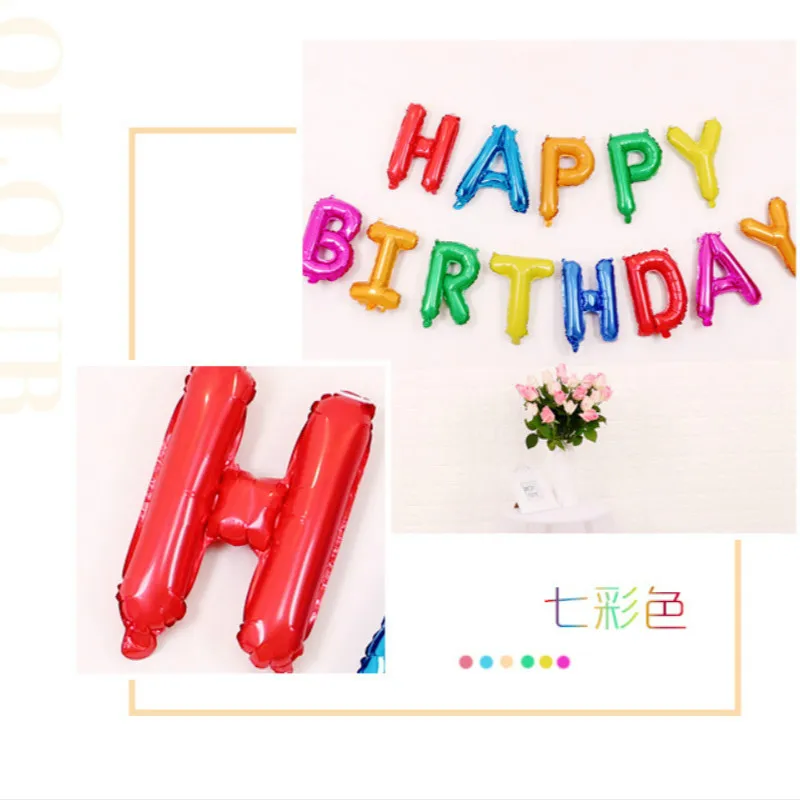 

13pcs/set Birthday Gold Balloon Party Decor Alphabet Balloon Aluminum Film Colorful Kids Toys Balloon Birthday Event Supplies