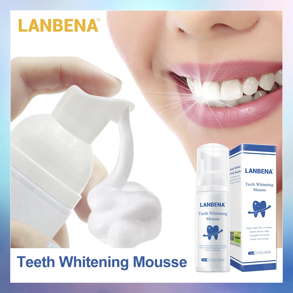 LANBENA New Teeth Whitening Mousse Toothpaste Dental Oral Hygiene Remove Stains Plaque Cleaning Tooth White Tool 60ml | Красота и