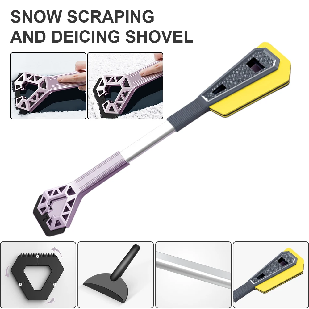 

Car Snow Shovel Dual Ends Snow Ice Scraper Detachable Auto Windshield Snow Brush Remover Non-Slip Grip Cleaning Tool Accessories