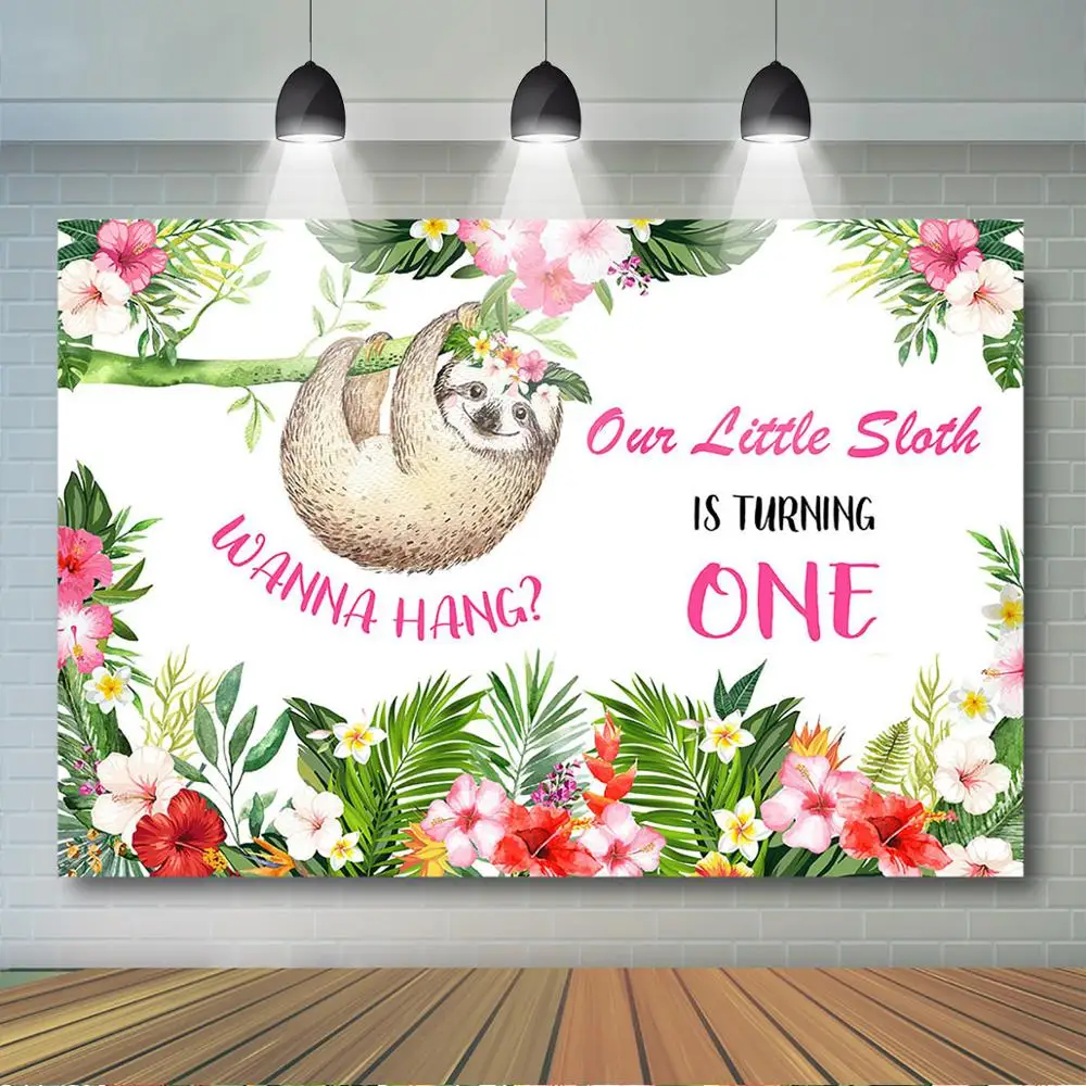 Ленивец На День Рождения фон маленького Slath является токарная обработка один для