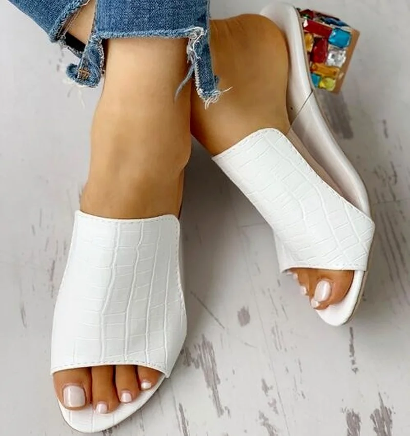 

Women's Sandals Slippers 2021 Summer Style Wedge High Heels High Heels One-step Fashion Gladiator Shoes Women High Heels