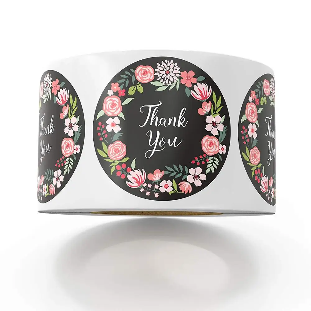 

Thank You Stickers 500 labels Floral Stickers for Company Giveaway Birthday Party Favors Labels Mailing for Small Business