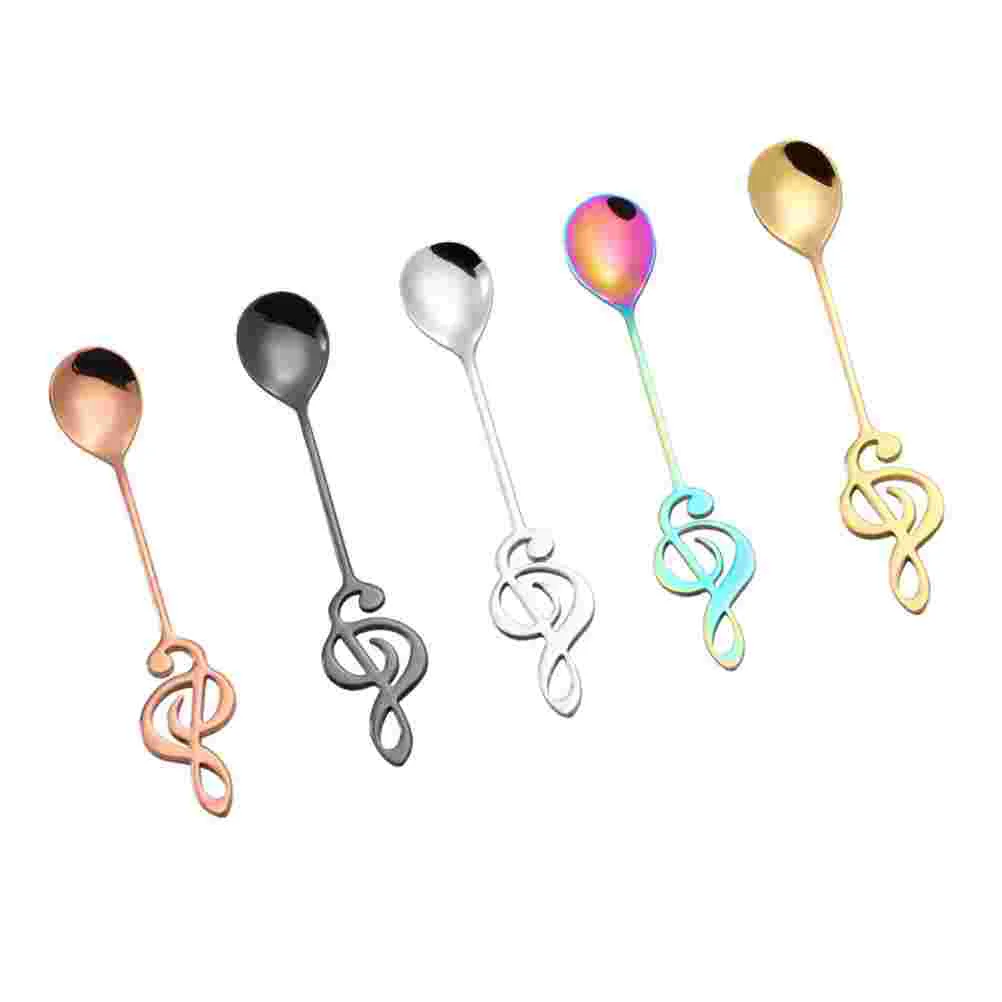 

5Pcs Exquisite Dessert Spoons Lovely Coffee Spoons Household Stirring Spoons