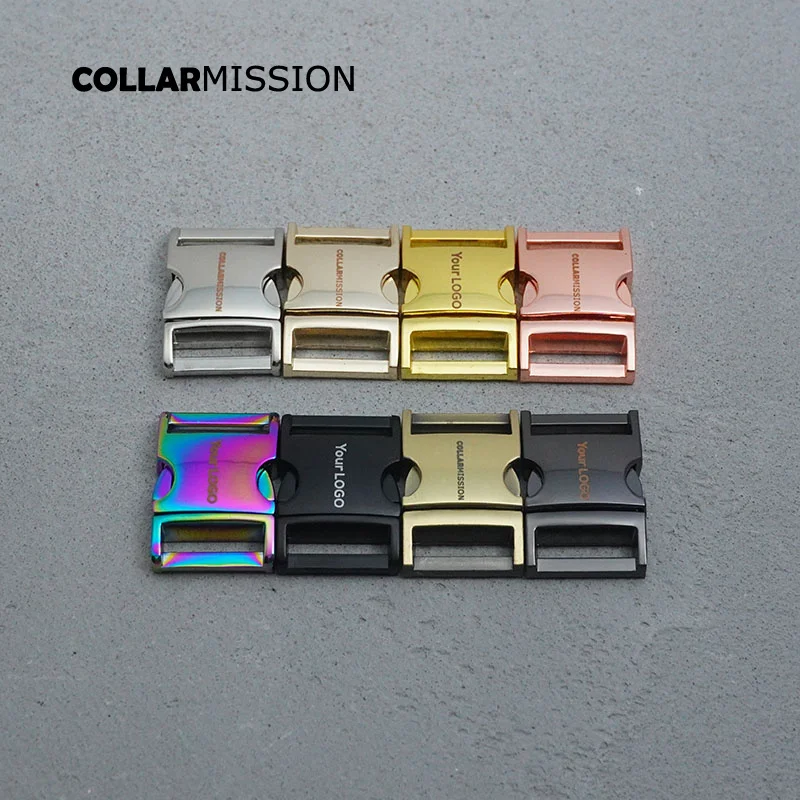 10 unids/lote alta calidad lado grabado liberaci&oacute;n hebilla de metal DIY collares de perro a duradera cerradura de seguridad de 20mm correas de 8 tipos-4