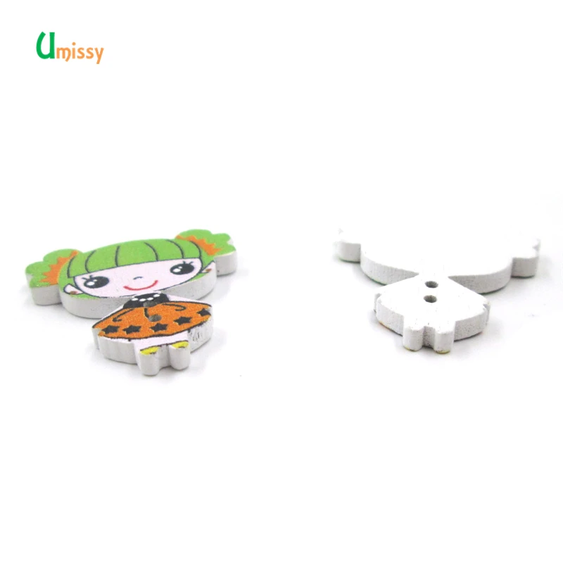 20 шт. милые деревянные пуговицы для девочек декоративные рукоделия цветные Botones