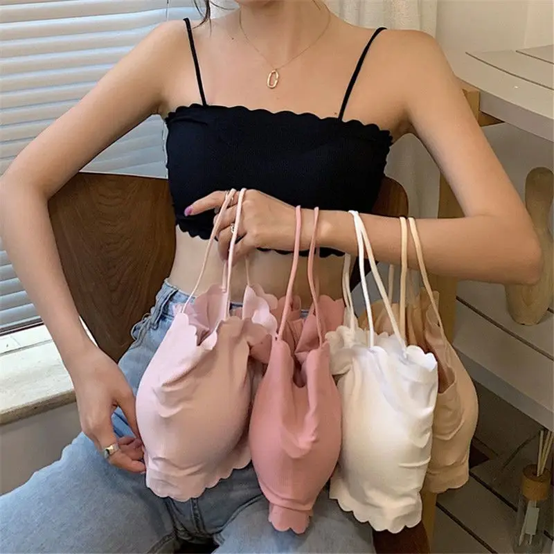 

Women's tube tops basic Ice silk-wrapped chest summer solid color sexy girl innerwear camisole female sleeveless bottoming vest