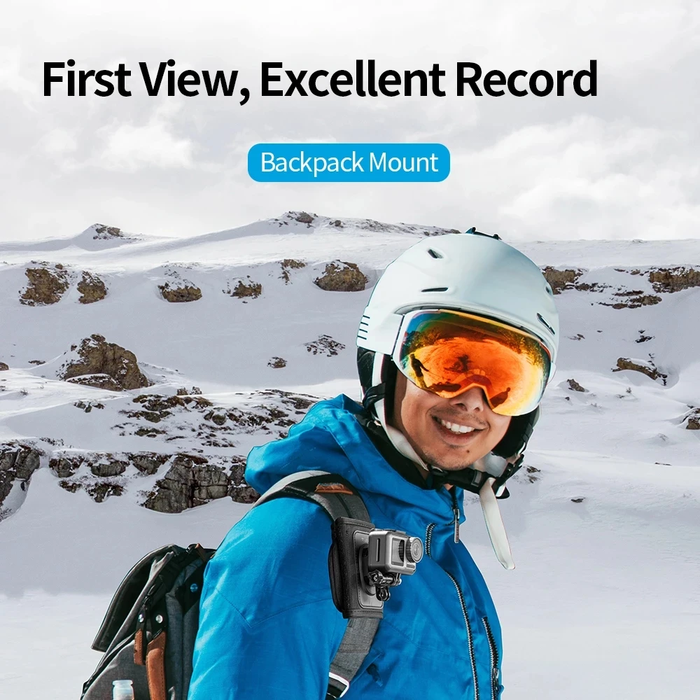 telesin backpack shoulder strap bracket mount for gopro hero 9 8 7 6 5 4 3 for sjcam insta360 dji osmo action camera accessories free global shipping