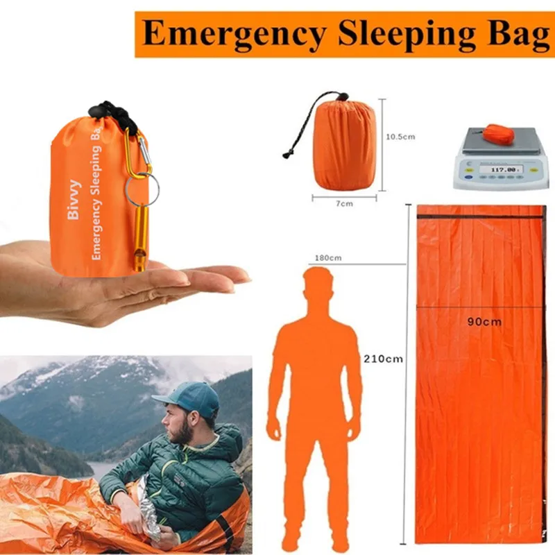 Аварийный мешок спальный для выживания аварийное одеяло легкое и компактное