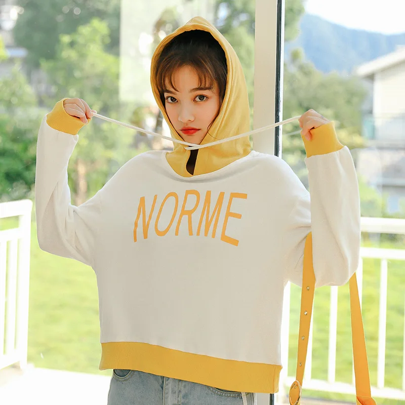 

Spring Casual Sweatshirts Women Long Sleeve Letter Printed Pullover Hoodie Sweatshirt Sweet Woman Cute Hoodies