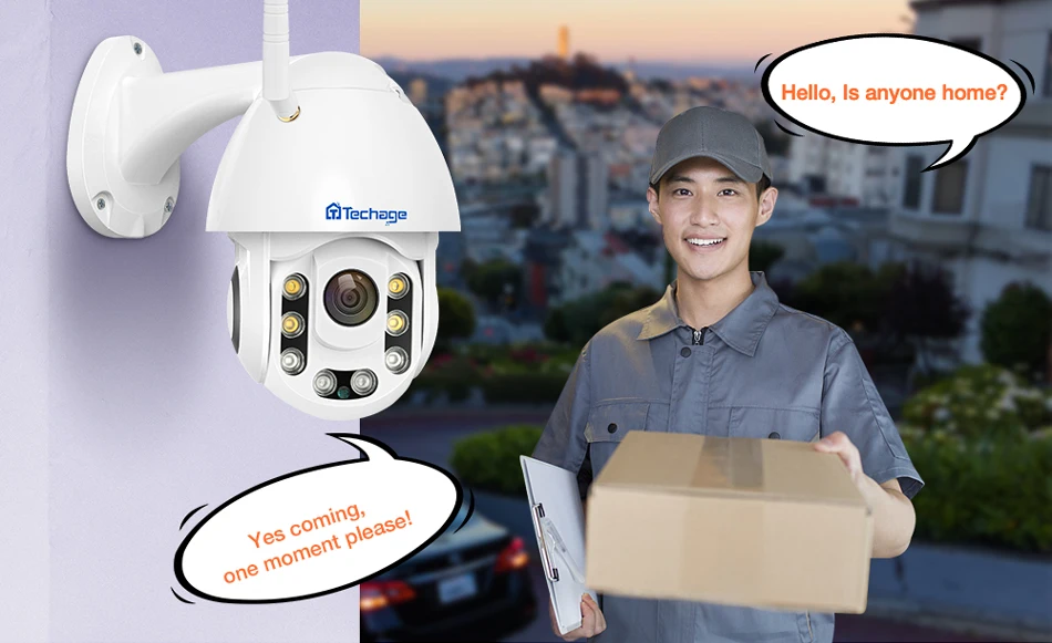Techage 1080P 2MP Беспроводная PT IP камера, скоростная Купольная Wi-Fi камера для безопасности на открытом воздухе, двухстороннее аудио AI, распознавание человека, Onvif CCTV, наблюдение