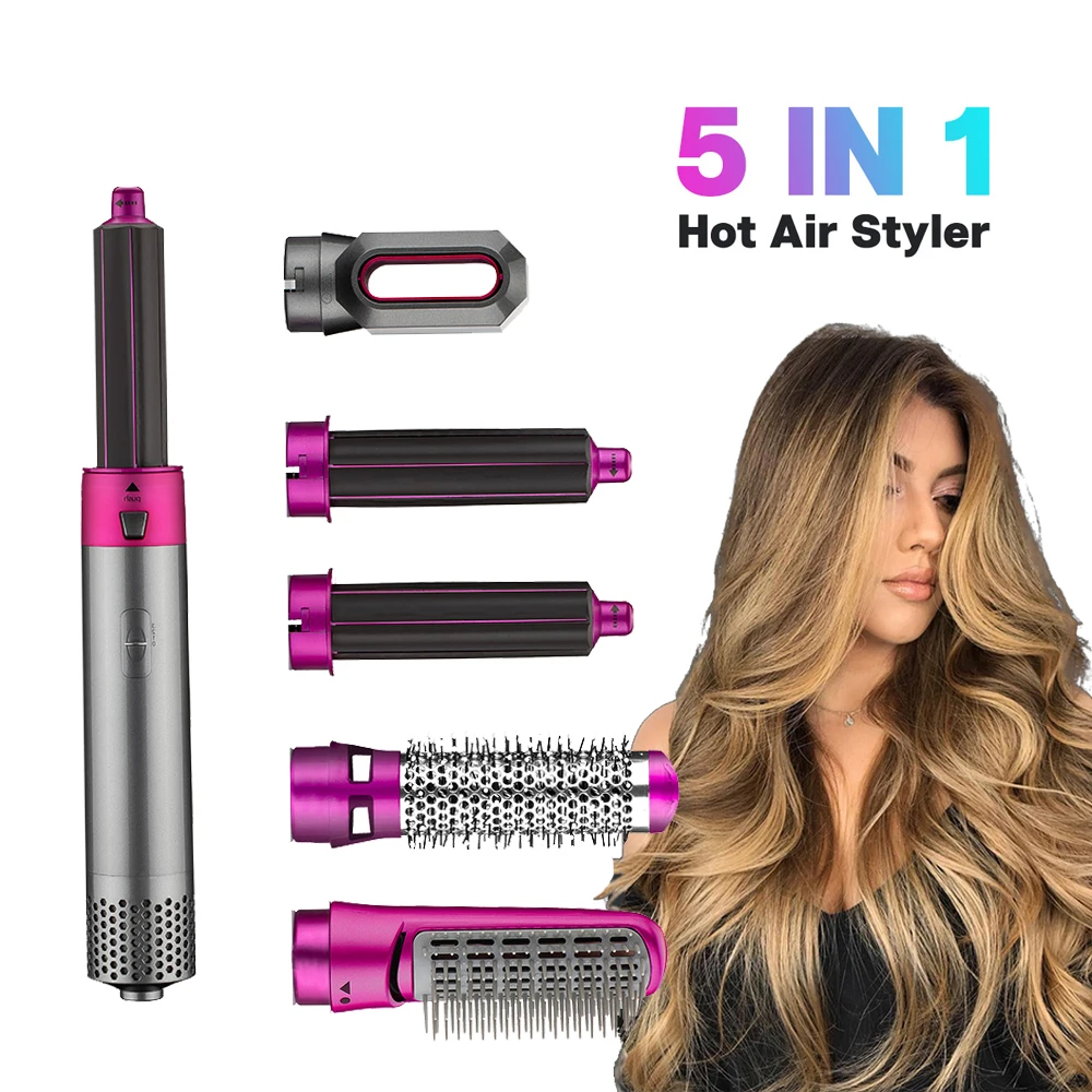 

Multifunctional 5 In 1 Hair Dryer Hair-Dry Straightening Curling Hot Air Styler Comb Brush Hair Straightener Curler Styling Tool