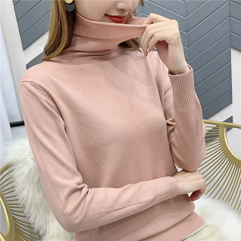 

938328 new style pile neck multi color sweater bottoming 2019md