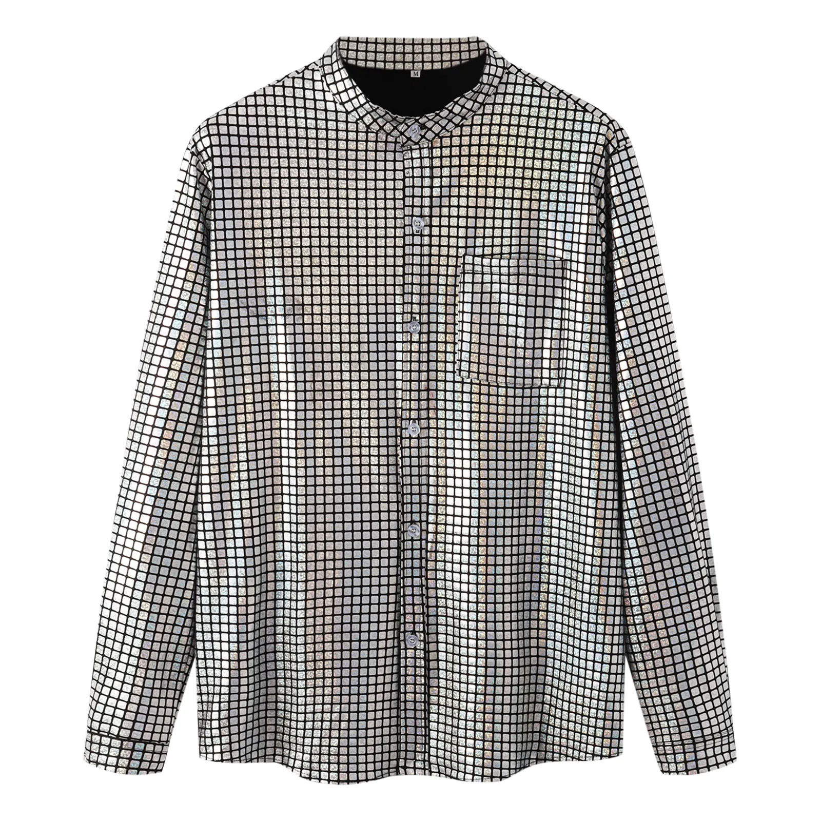 

Рубашка Мужская повседневная в клетку, с длинным рукавом и воротником-стойкой