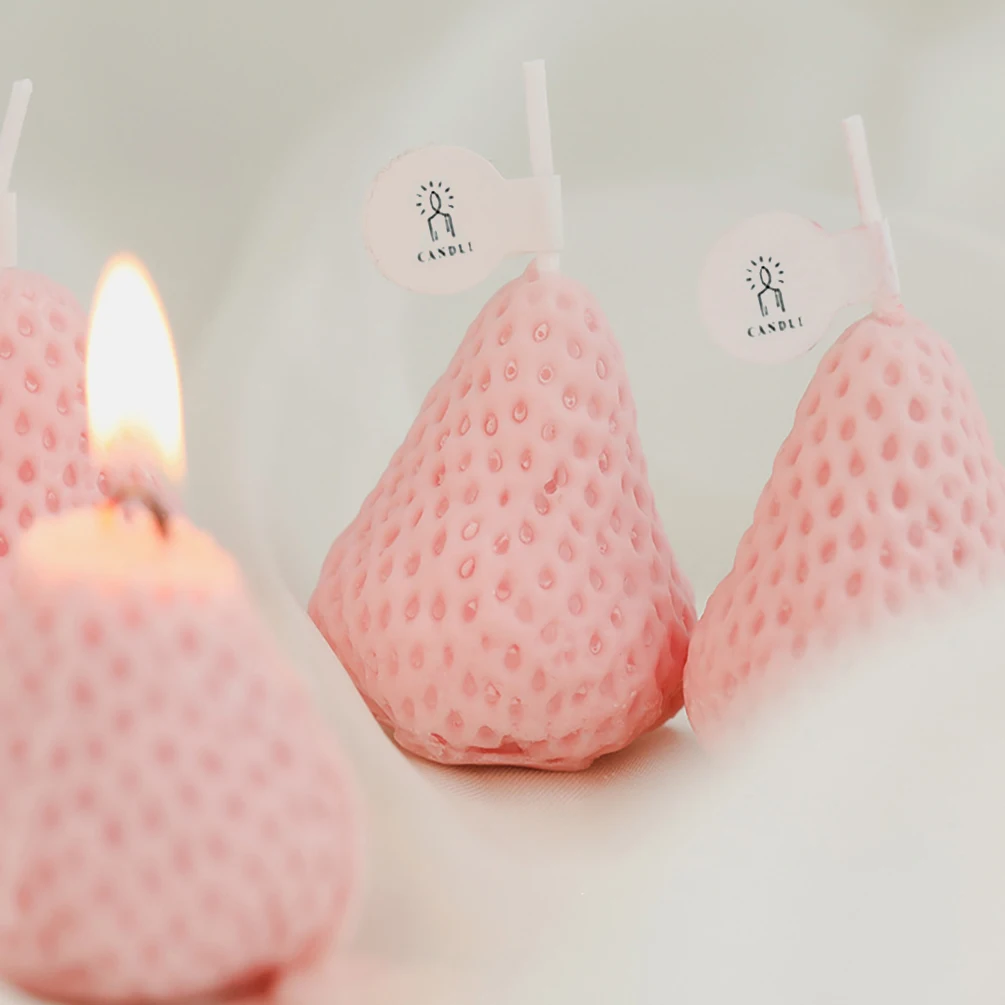 1/4PCS Strawberry Decorative Aromatic Candles Soy Wax Scented Candle for Birthday Wedding | Дом и сад