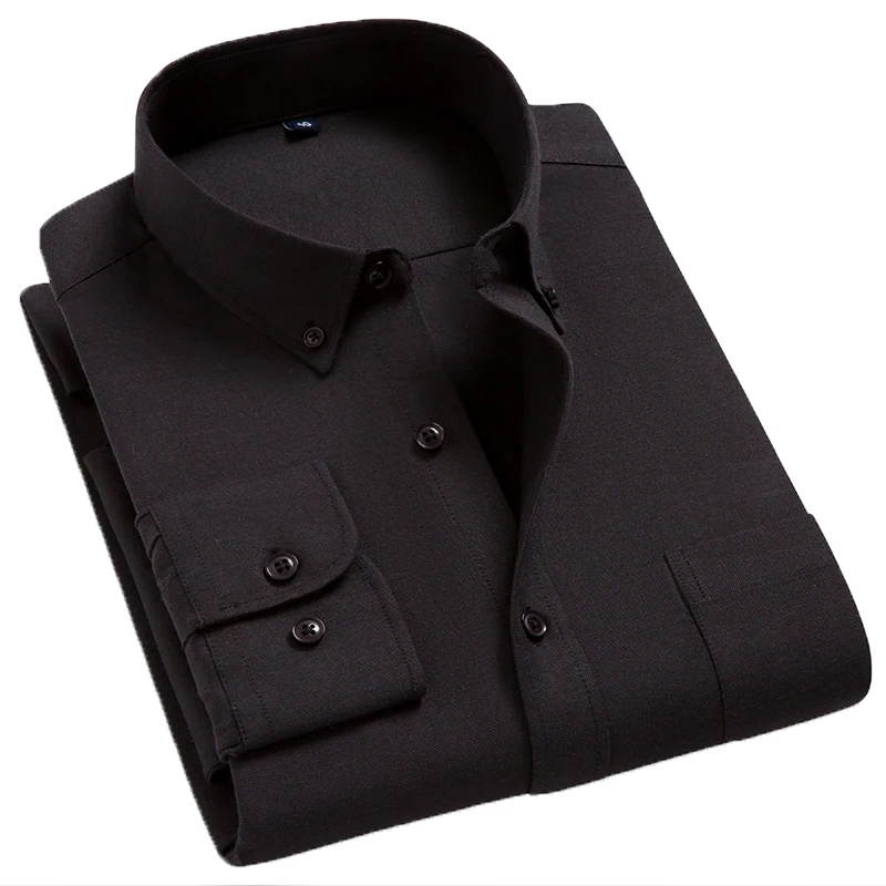 Мужская рубашка с длинным рукавом Aoliwen Повседневная белого синего розового цвета