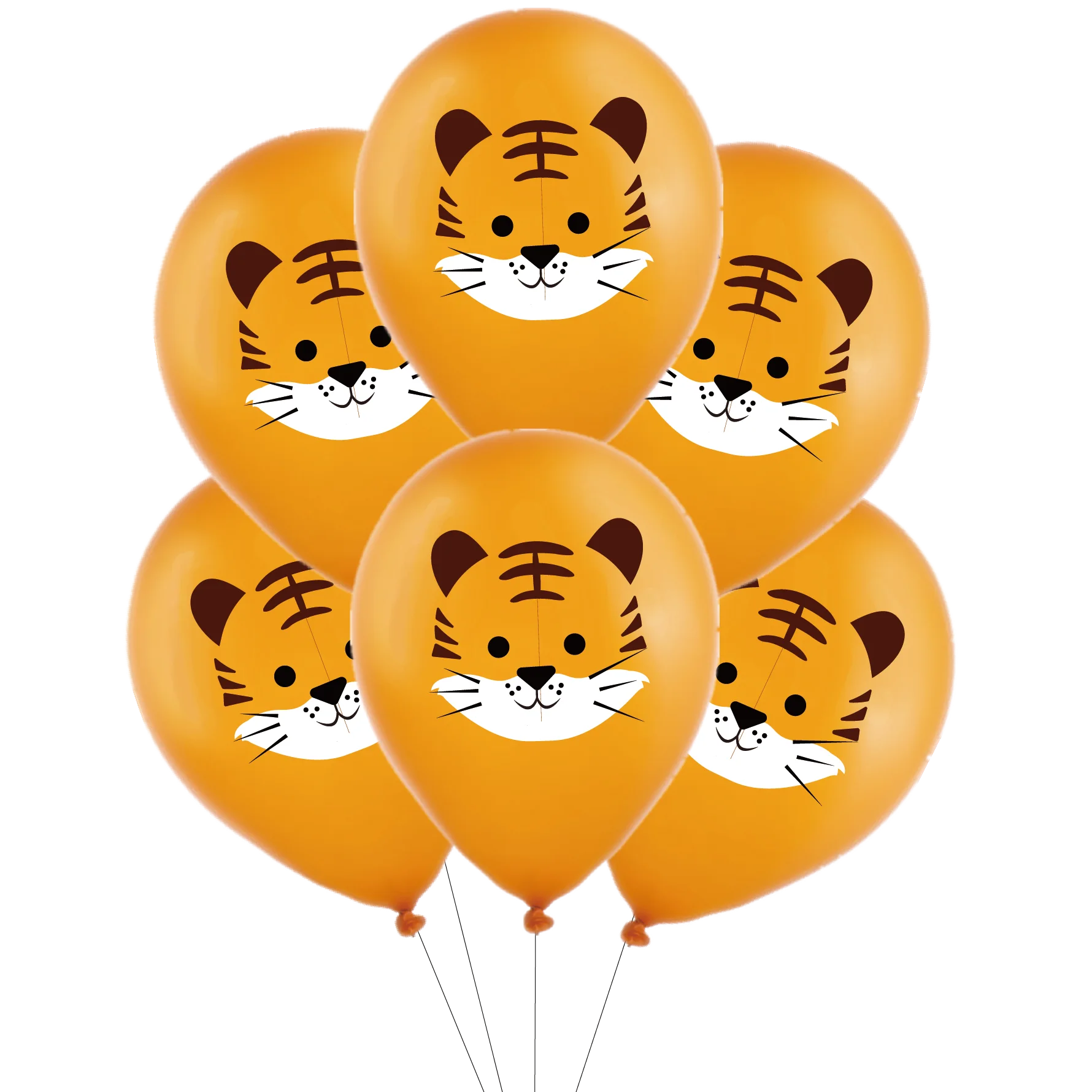 8/10pcs Carton Monkey/Tiger/Elephant/Giraffe Pattern Balloon Set for Kids Wild Jungle Safari Birthday Party Decoration Supplies - купить по