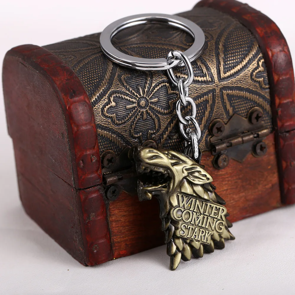 

New Game of Thrones Keychain House Stark Wolf Keychains Arya Sansa Stark Cosplay