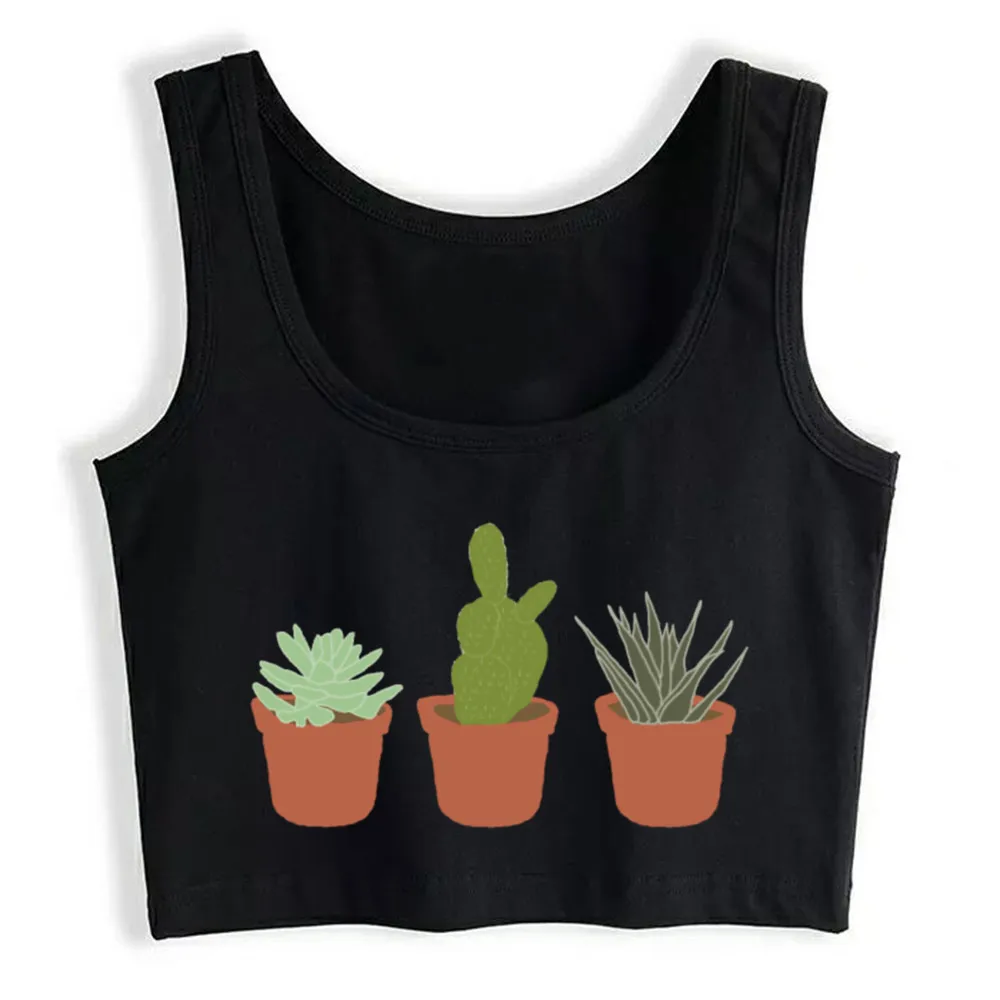 

Crop Top Women Succulents Harajuku Tank Top Women Anime Women Clothes