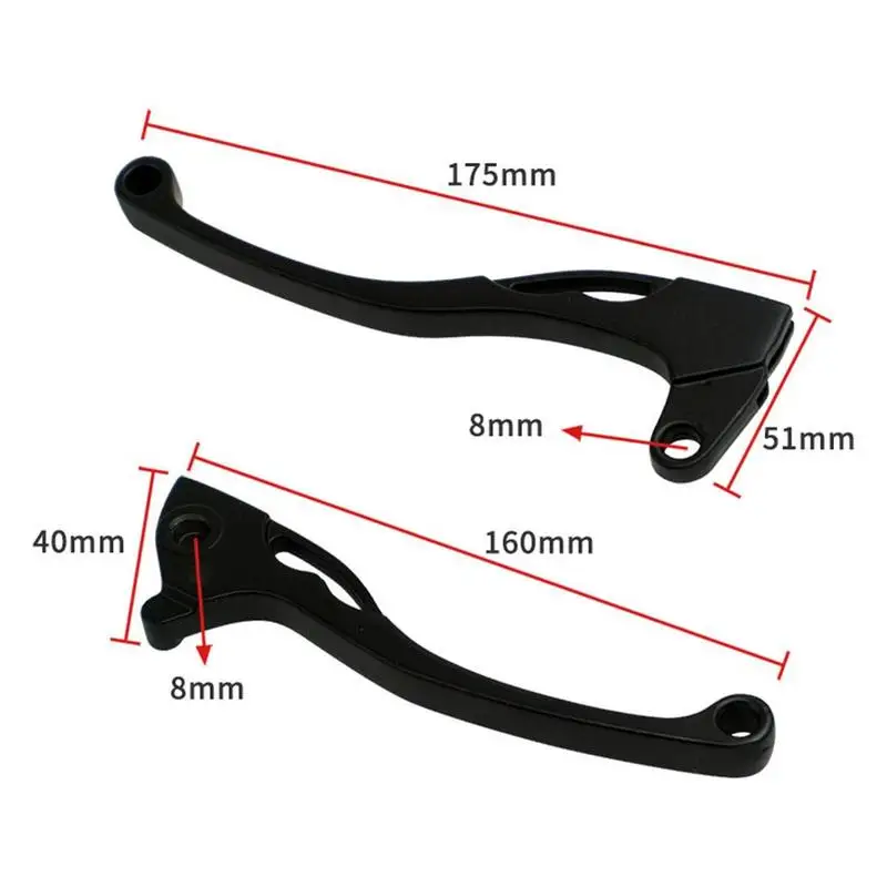 

8MM Black Aluminum Alloy Motorcycle Handle Front Brake Clutch Horn With Accessories Lever Handle B7X4
