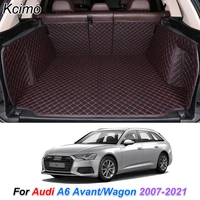 the trunk floor leather liner car trunk mat cargo compartment floor carpet for audi a6 avant wagon 2007 2018
