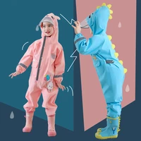 75 120cm waterproof raincoat for children kids baby rain coat poncho boys girls siamese suit
