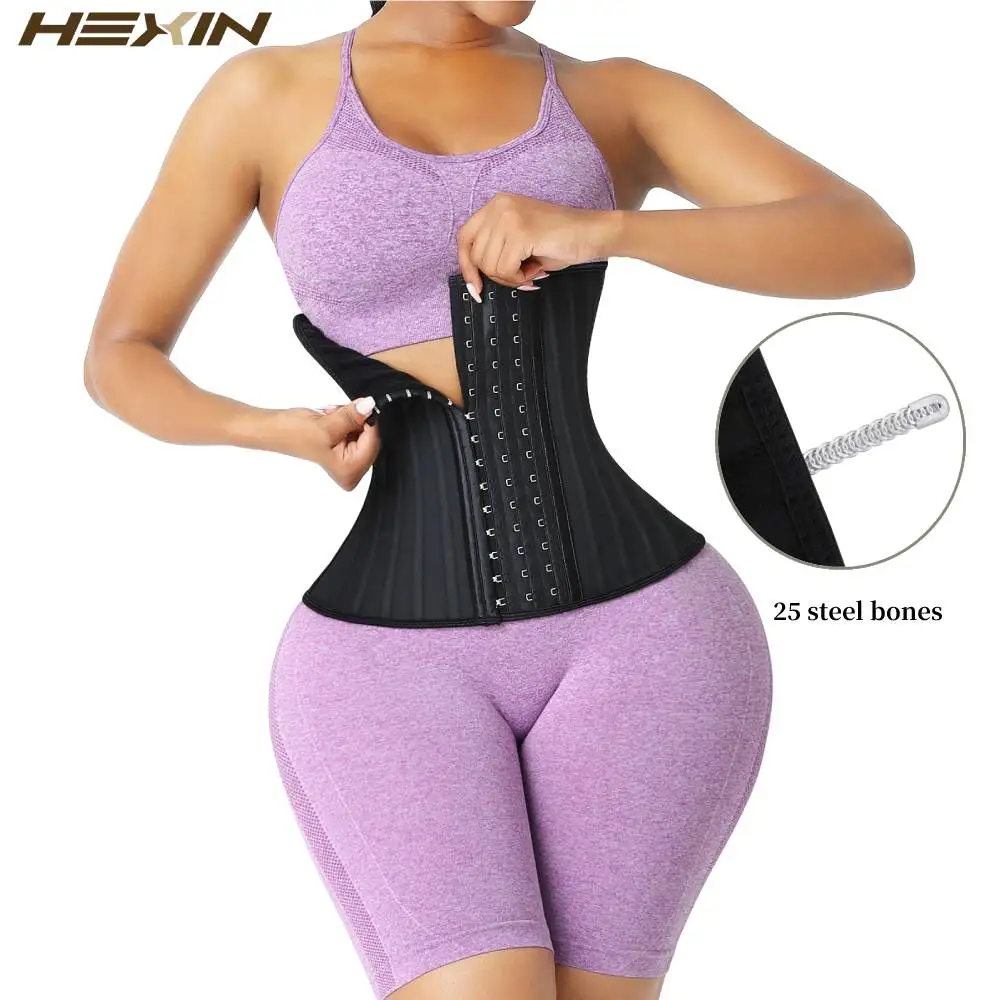 

HEXIN Latex Waist Trainer 25 Steel Boned Binders And Shapers Corset Modeling Strap Body Shaper Colombian Girdles Slimming Belt