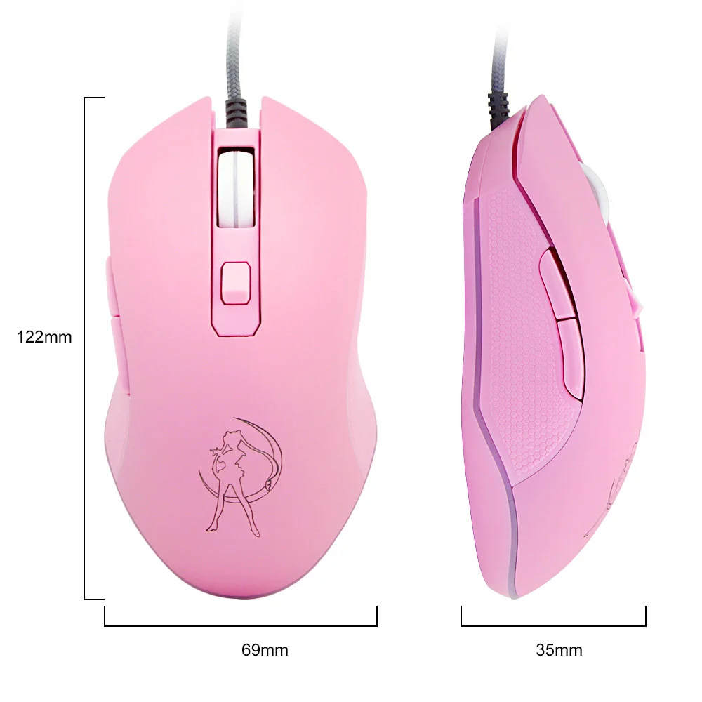 Pink Office Mouse USB Ergonomic Optical Mause 6 Button Wired Gaming Mice 3200DPI Computer Silent with LED Light For Laptop | Компьютеры и
