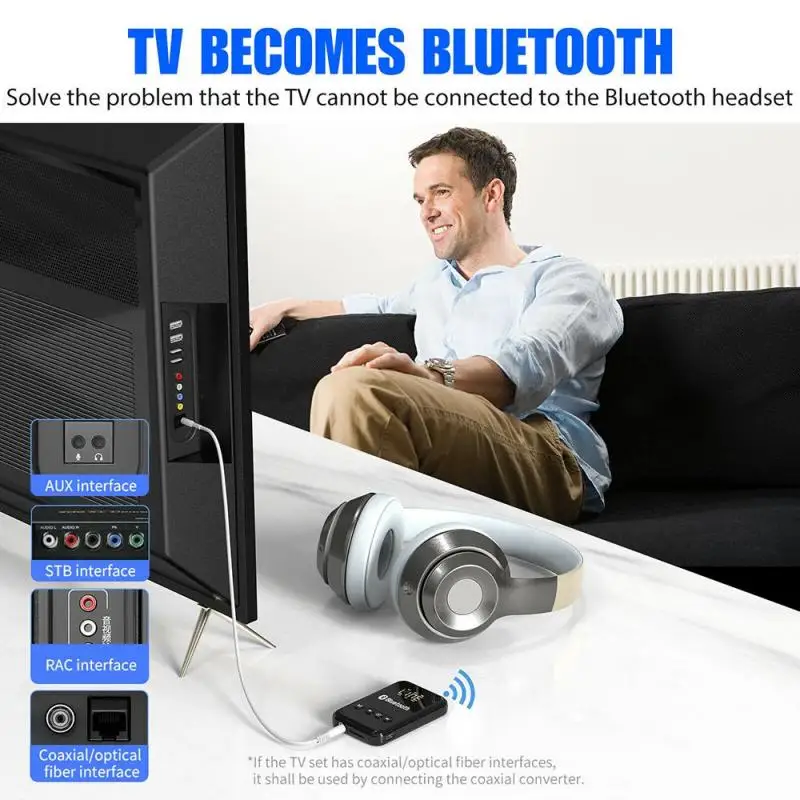USB Bluetooth 5 0 передатчик приемник A2DP AUX 3 мм RCA разъем беспроводной адаптер Поддержка