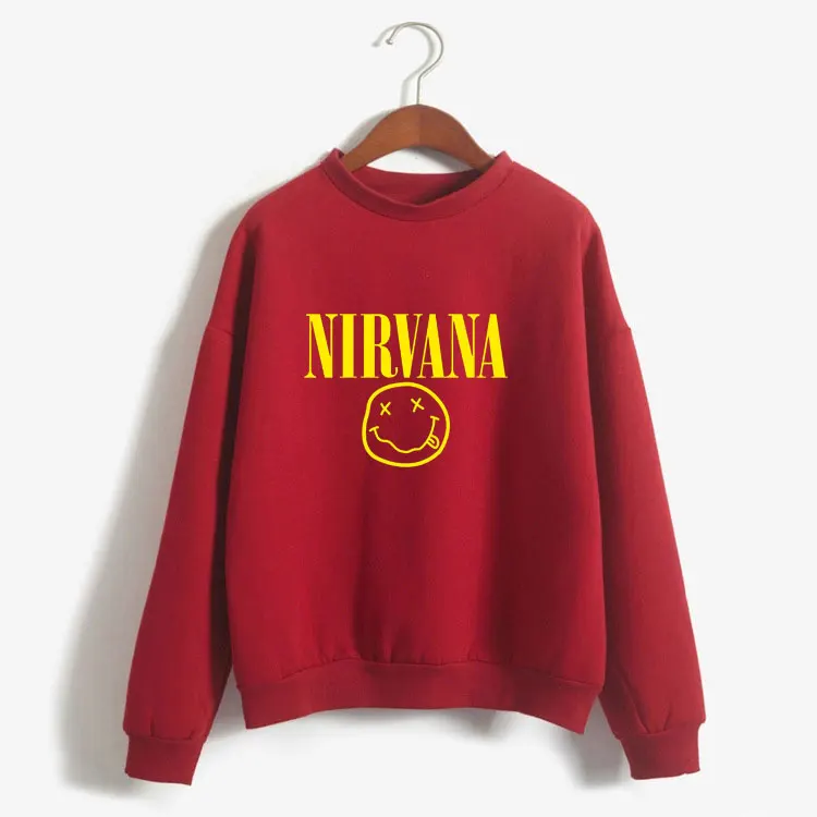 

Nirvana Sweatshirts Hip Hop Tops Hoodie Oversize Harajuku Kpop Women Hoodies Long Sleeve Hooded Women Wear Pink Tops