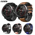 Ремешок FIFATA для Huami Amazfit Stratos 3 2S, кожаный + силиконовый браслет для Amazfit PaceGTR, 47 мм